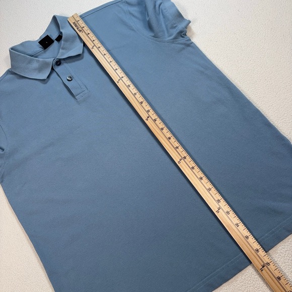 Boss Logo Polo Shirt Men's L Light Blue Office Preppy Hugo - Picture 12 of 14